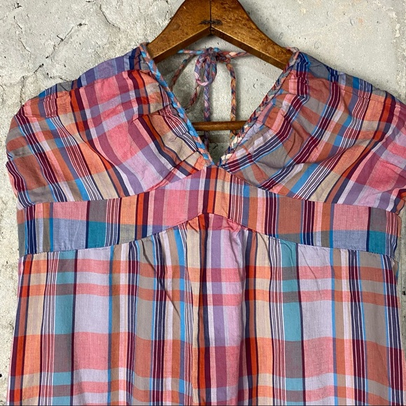 Vintage/Y2k mossimo target plaid pink purple halter maxi dress - Picture 5 of 6